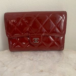 Chanel
Chanel Quilted Patent Leather Flap Wallet